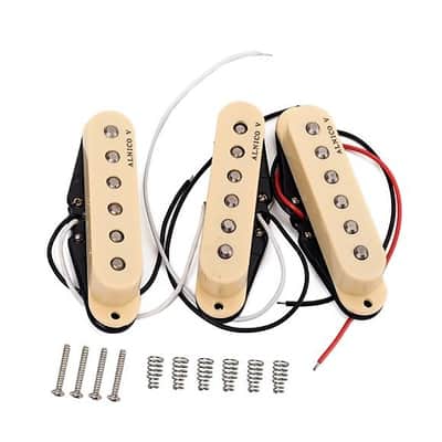 Cream Hot Texas Swamp Alnico V Single Coil Guitar Pickups Set for Stratocaster image 5