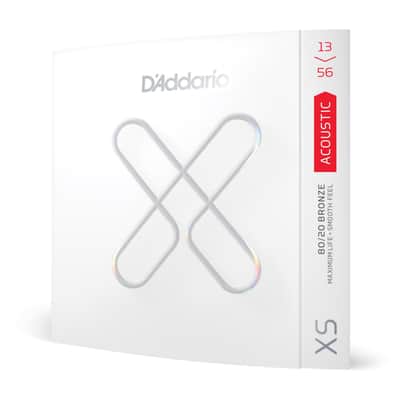 D'Addario XS 13-56 Medium, 80/20 Bronze Acoustic Guitar Strings image 1