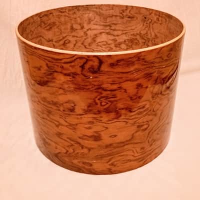 UNMARKED 18x14" BUBINGA/MAPLE/BUBINGA BASS/TOM SHELL - CLEAR GLOSS - BUYER SHIPS! image 4