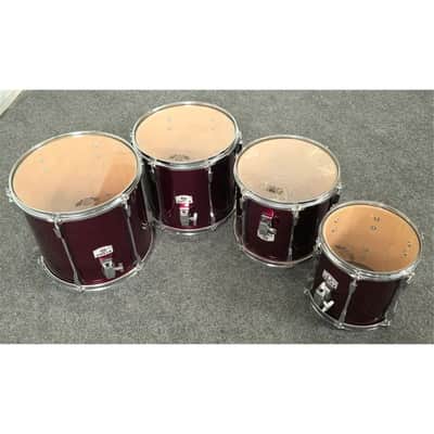 Used Tama Rockstar DX 9pc Drum Set Dark Red MIJ - Good image 11