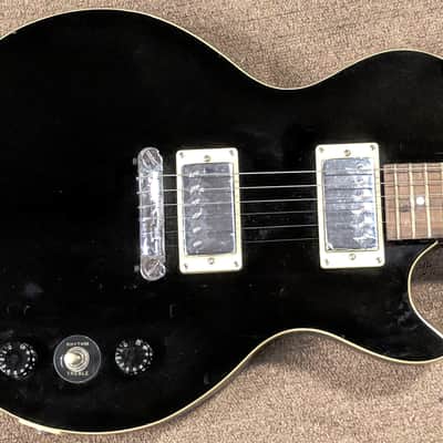 Epoch Baldwin LP Electric Guitar, Black, Chrome, Budget Starter, Thin Body image 1