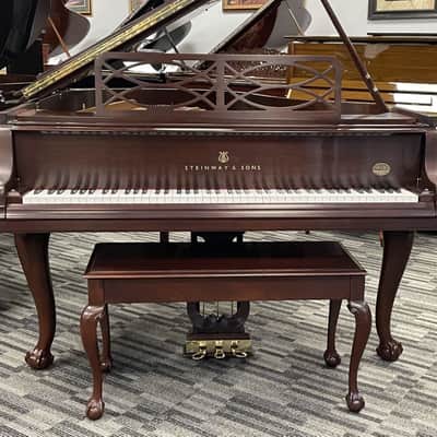 Steinway Model M 5'7" Chippendale Grand Piano 1997 (Restored) - Satin Mahogany image 6