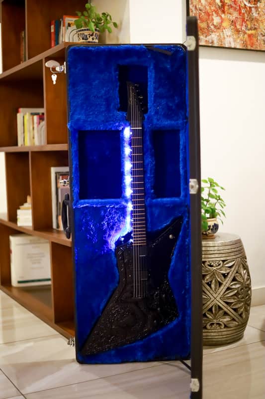 Tartarians Guitar Hand Carved Series - Explorer Model | "Hands Of Kraken X Rupes Nigra Ancient Map" | Equipped W/Fishman Fluence Single Width combined with Veyz Sustainer & Seymour Duncan AHB-1 | image 1