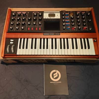 Moog Minimoog Voyager Select Series 44-Key Monophonic Synthesizer - Solar Cherry, with rare gold cutoff knob, and dust cover. image 6