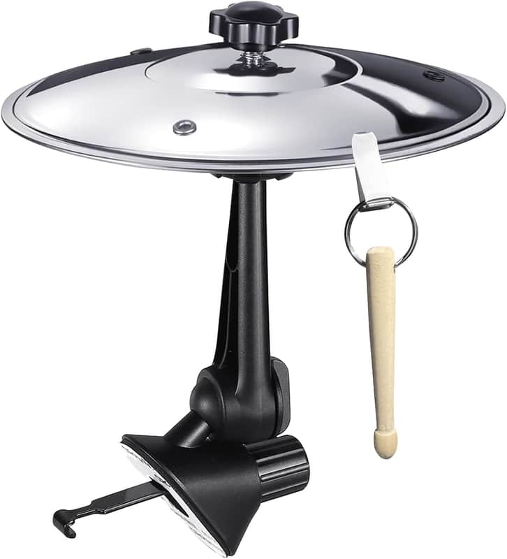 Car Cymbal, Mini Car Cymbal for Air Vent, with Compact Drum Stick, Drum Crash Cymbal Accessory for Car Dash Interior Decoration, Argent Silver image 1