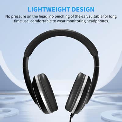 JOYO JMH-04 Over Ear Headphones Wired Studio Headphones with 1/4 to 3.5mm Jack for Guitar Amplifier Keyboard Recording Podcast DJ Laptop Computer image 3