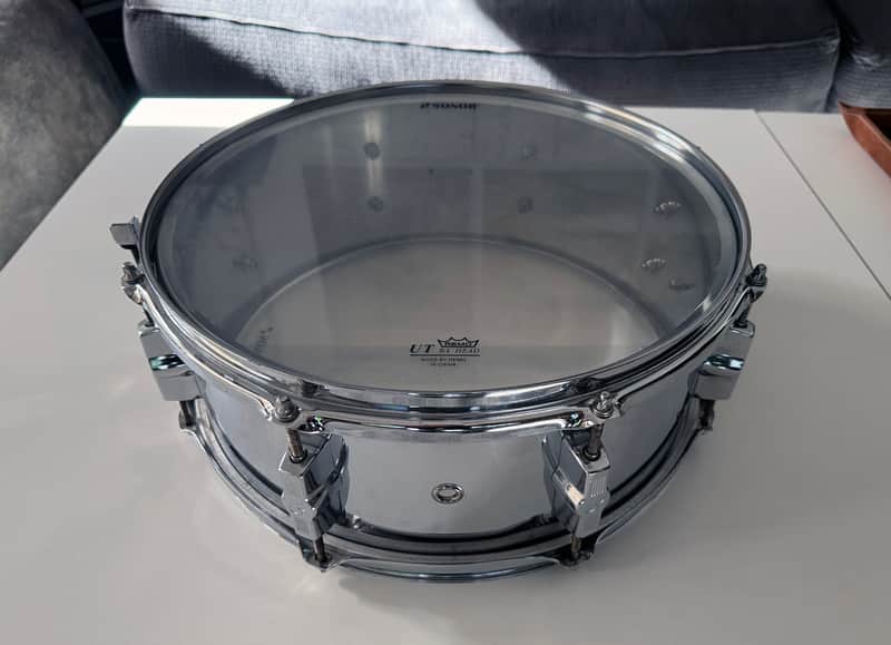 Sonor Force Chrome Snare Drum + $80 RTOM Black Hole Silent Practice Pad image 1