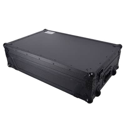 Pro X ATA Flight Style Road Case For Pioneer DDJ-REV5 DJ Controller with Laptop Shelf 1U Rack Space Wheels and LED Black Finish image 8
