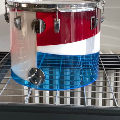Ludwig Vistalite Octaplus 1976 Pattern D Red, White, and Blue image 11