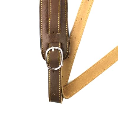 Walker & Williams C-18-DBRN Distressed Finish Brown Leather Vintage Slash Strap Extra Long image 4