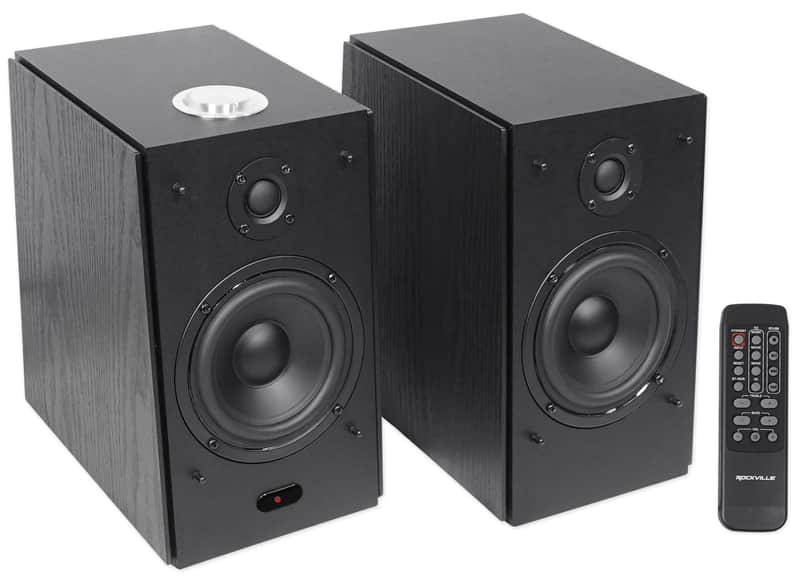 (2) Rockville HD5B 5" 150w RMS Powered Bluetooth Bookshelf Home Theater Speakers image 1