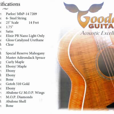 Goodall Parlor 14 Fret - Adirondack Spruce & Beeswing Mahogany image 17