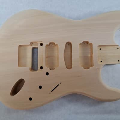Unfinished Basswood HSH guitar body - fits Fender Strat Stratocaster neck Floyd Rose P077 image 1