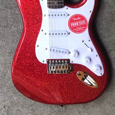 Squier Bullet Stratocaster Limited Edition Electric Guitar Red Sparkle image 1