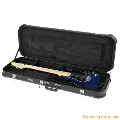 Electric Guitar Hard Case – Wooden Core, Leather Exterior, Plush Interior, Lockable Protection Case for Strat/Tele Style Guitars (Black) image 24