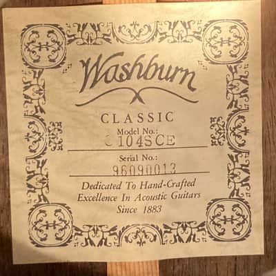 Washburn c104 sce  acoustic electric classical guitar natural image 4