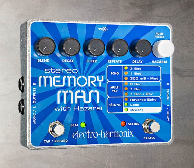 EHX ELECTRO-HARMONIX MEMORY MAN WITH HAZARAI DELAY LOOPER PEDAL + FREE PATCH CABLE image 1