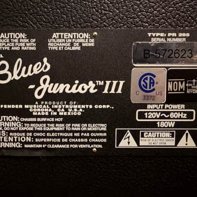 Fender Blues Junior III 15-Watt 1x12" Guitar Combo 2010 - 2017 - Black image 4