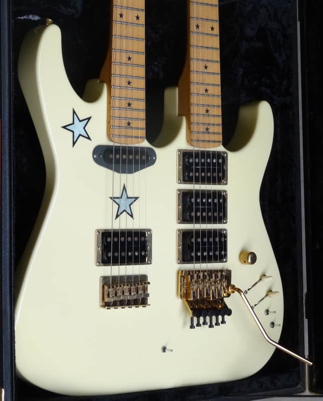 Kramer Ritchie Sambora Model ボン・ジョヴィ Kramer Richie Sambora Stars White Double Neck 1980's Bon Jovi Vibe