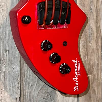 Excellent DeArmond / Fender Ashbory Bass Red 4 String Bass, Original Case , Korea ! image 3