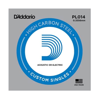 D'Addario PL014 Plain Steel Guitar Single String .014