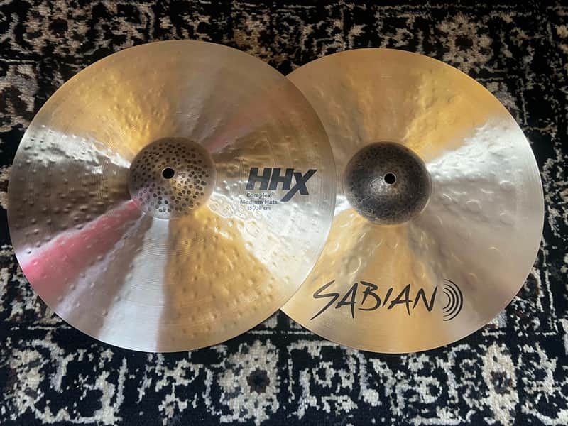 Sabian 15" HHX Complex Medium Hi-Hat Cymbals (Pair) - Natural image 1