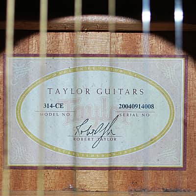 2004 Taylor USA 314CE Acoustic / Electric Guitar w Solid Flamed Sitka Top & Expression Pickup/Preamp System w Hard Case EX COND AMAZING TONE! image 8