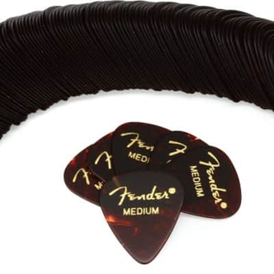 Fender 351 Shape Classic Celluloid Picks - Medium Tortoise Shell 144-pack image 1