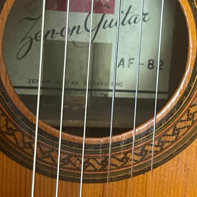 Zen-On AF-82 Vintage Japanese Classical Nylon String Guitar 1960s-70s  + Hard Case image 11