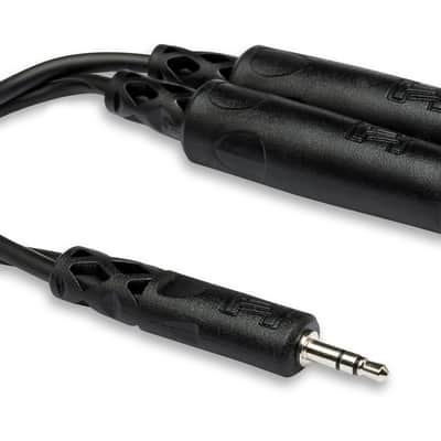 Hosa YMP-233 Stereo Y Cable 3.5MM (M) to two 1/4" (F) - Black image 1