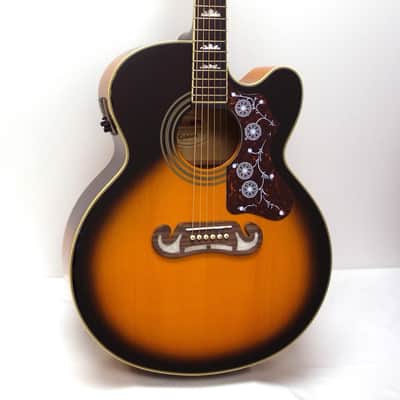 Epiphone EJ-200CE Jumbo Cutaway Acoustic-Electric Guitar - Vintage Sunburst image 2