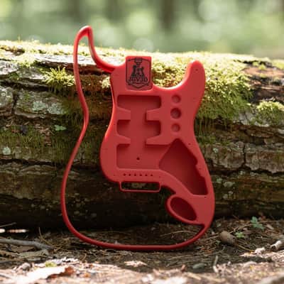 JGV3D | 3D Printed S-Style Guitar Body | One-Piece PLA+ | Fully Routed SSH | Right Handed | Red | Fully Hollow image 1