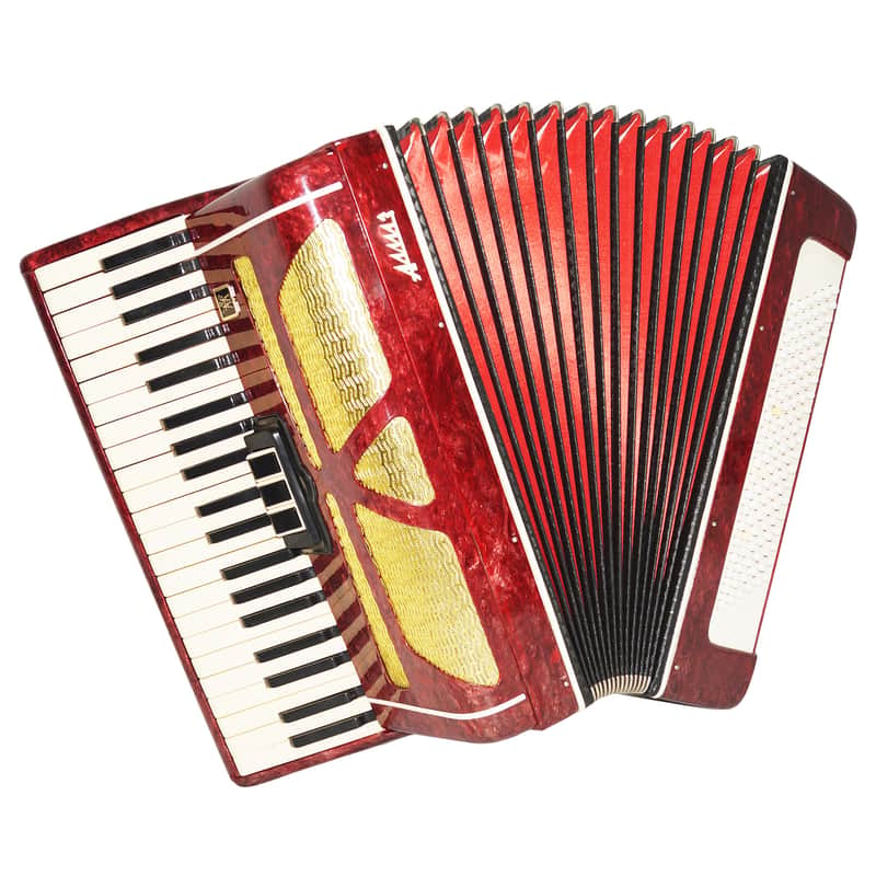 Piano Accordion for Adults Almaz 120 Bass made in Russia Straps Case 1912, Keyboard Accordian, Amazing sound. image 1
