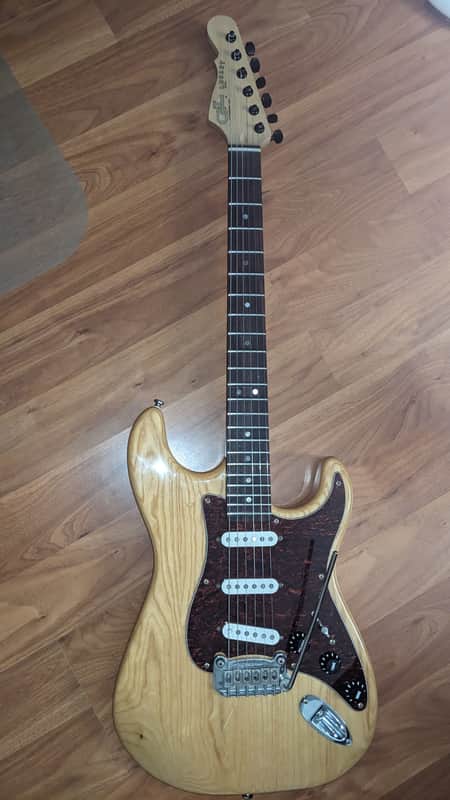 G&L Legacy (first year production Tribute Korea 2003),Natural gloss finish on Ash , Fullerton USA 2017 left handed replacement neck,-rosewood board , fender locking tuners, CLF-100 vintage Alnicos image 1