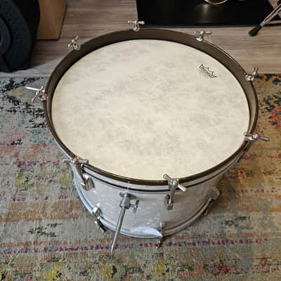 Leedy 20x14" 3-ply Bass Drum - White Marine Pearl - Nickel Hardware 1950 image 12