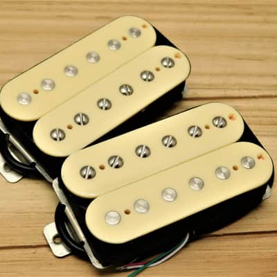 Guitar Madness Overwound Alnico II Humbucker Pickup Set Nickle Silver Base plates Cream image 1
