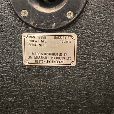 Vintage Marshall 1935 B 4 x 12 cabinet circa 1985 image 4