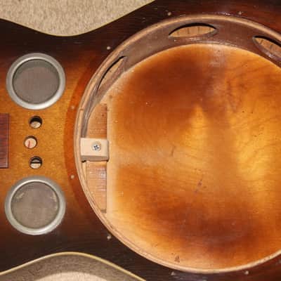 1930s -70s vintage USA Dobro resonator slide guitar nice square neck National with case image 8