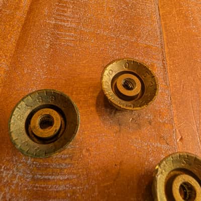Gibson Reflector Knob Matched Set Of 4 Original Vintage 1960s Gold Volume Tone image 7