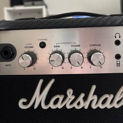 Marshall MG Carbon Fiber MG10CF 2-Channel 10-Watt 1x6.5" Solid State Guitar Combo 2011 - 2018 - Black Carbon Fiber image 2