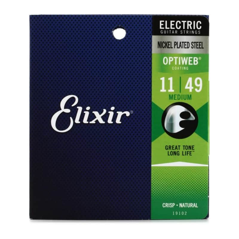 Elixir 19102 Optiweb Nickel Plated Steel Electric Guitar Strings - Medium (11-49) image 1