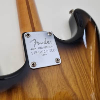 Fender Limited Edition 40th Anniversary 1954 Reissue Stratocaster with Maple Fretboard 1994 - 2-Color Sunburst image 20