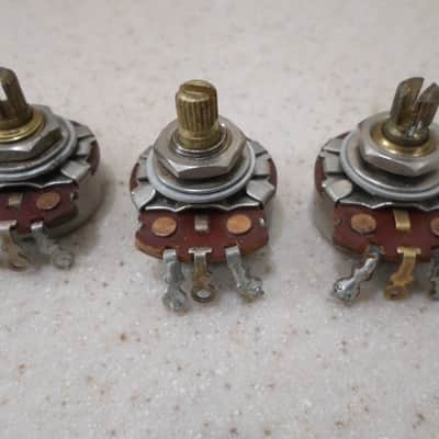 Vintage 1965 Fender Stratocaster Pots 250K Crater Bottom CTS Potentiometers image 1