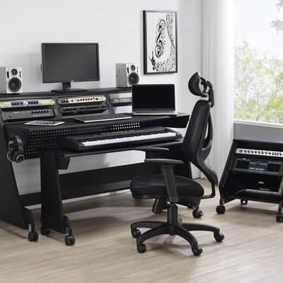 Musiea EX88 Series 88 Keys Music Studio Desk Workstation with Rack Cabinet (Black) image 1