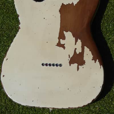 DY Guitars Rick Parfitt / Status Quo tribute white relic tele body PRE-BUILD ORDER image 8
