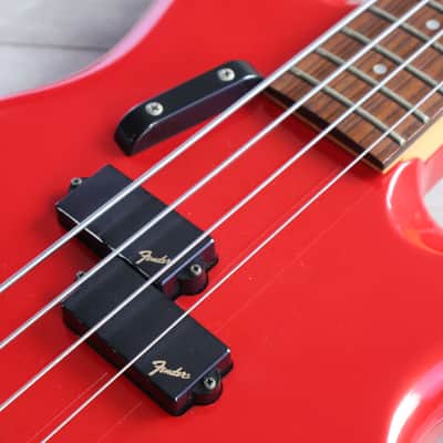 1989 Fender Japan PJR65 Jazz Bass Special PJ Active Contemporary Bass (Chrome Red) image 5