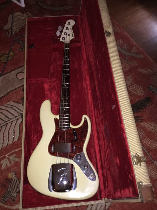 Fender Concentric Knob, Stack Pot 1961 JAZZ BASS Olympic white matching Headstock 6/61 on bottom of neck image 1