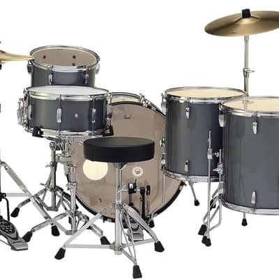 Pearl Roadshow Drum Set 5-Piece Complete Kit with Cymbals and Stands, Charcoal Metallic (RS525WFC/C706) image 3