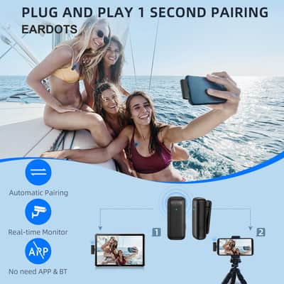 2in1 K30 Wireless Lavalier Microphone For iPhone Android Phone Camera Audio Video 2 Clip-on Microphones For YouTube TikTok Live image 6