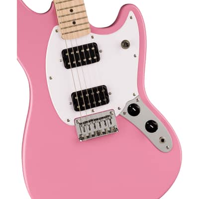 Squier 037-3702-555 Sonic Mustang, HH, Maple FB, WPG, Flash Pink image 3